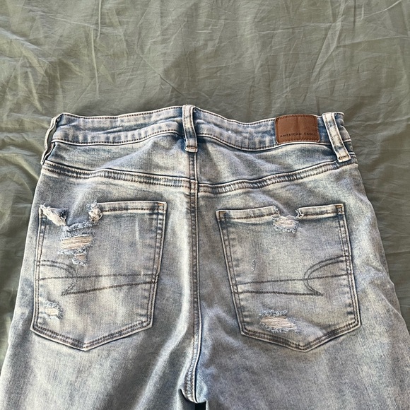 Distressed American Eagle stretchy high waist straight Light Women's Jeans 6 - Picture 3 of 7